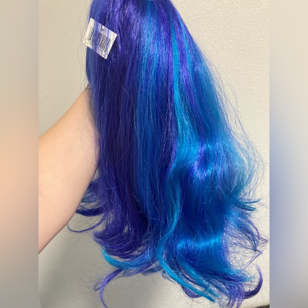Blue / purple shoulder length wig - costume